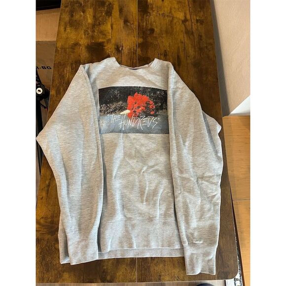 The Hundreds Men's Crewneck Sweatshirt Medium Gray Graphic Print Pullover - Picture 1 of 6